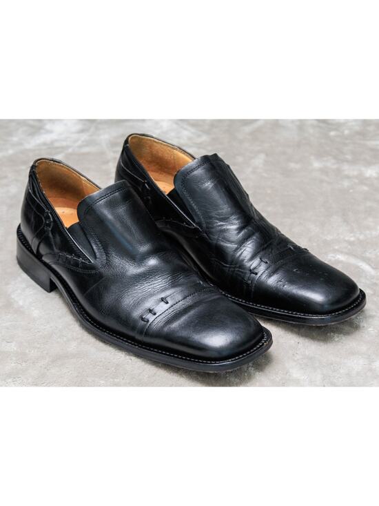 Kenneth Cole New York Black Leather Slip On Square Toe Loafers Mens Size 10 main image 7